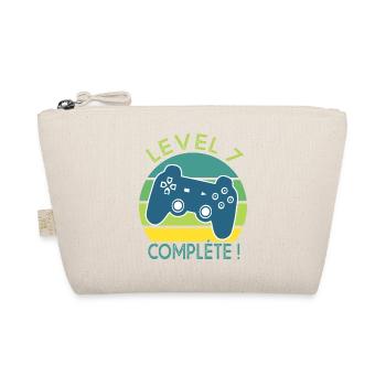 Level 7 birthday geek gift 7 years gamer - Organic Pouch - nature - Front
