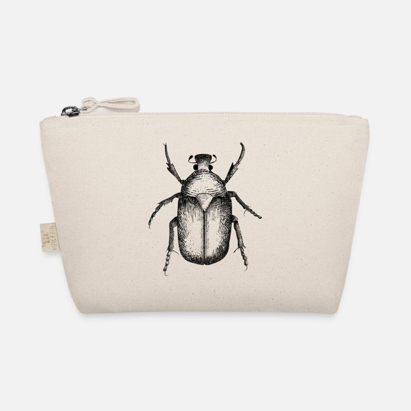 Vintage beetle sketch Organic Pouch