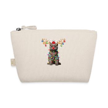 Christmas Cat Lover Kitty Pet Owner Holiday Gift - Organic Pouch - nature - Front