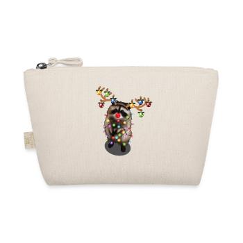 Weihnachtswaschbär - Süßes lustiges Weihnachtstier Geschenk - Bio-Täschchen - Natur - Vorne