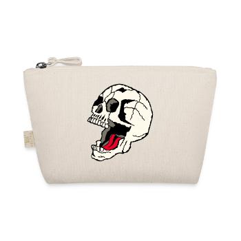 head of death skull halloween mouth open - Organic Pouch - nature - Front