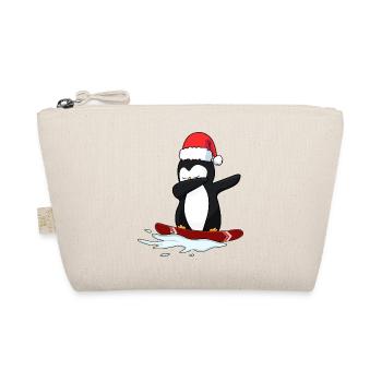 pinguin snowboard weihnachten königspinguin unter - Bio-Täschchen - Natur - Vorne