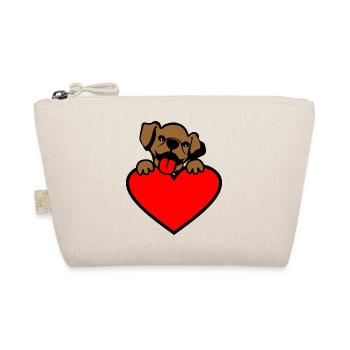 Chien chiot avec cœur - Trousse biologique - nature - Devant