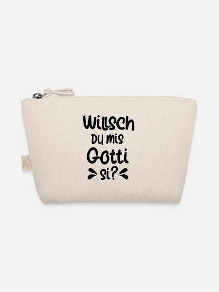 Willsch du mis Gotti si Patentante Taufgotti Götti - Bio-Täschchen - Natur - Vorne