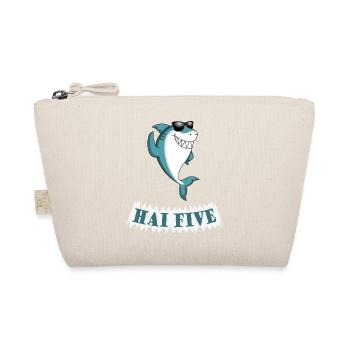 Haifisch High Five oder in dem Fall: HAI FIVE! - Bio-Täschchen - Natur - Vorne