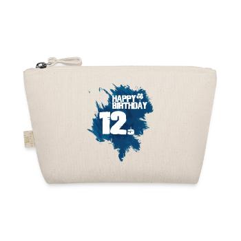Happy Birthday - 12 years - Organic Pouch - nature - Front