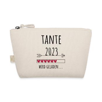 Tante 2023 Ankündigung Baby Patentante Geschenk - Bio-Täschchen - Natur - Vorne