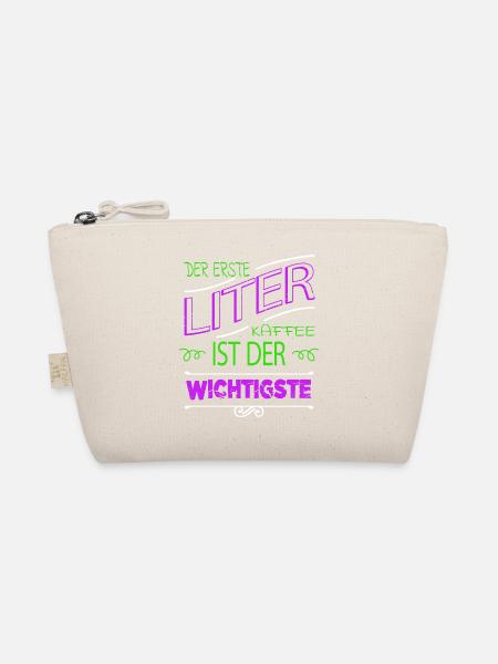bday tasse verschlafen geburtstagsgeschenkidee - Bio-Täschchen - Natur - Vorne