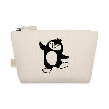 Süßer glücklicher Pinguin tanzt - Bio-Täschchen - Natur - Vorne