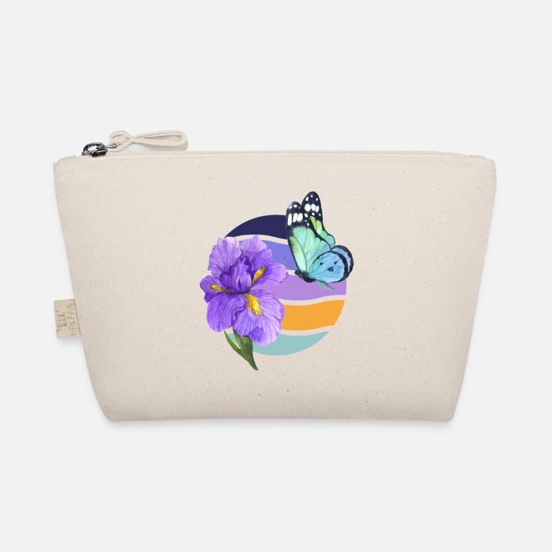 Beautiful butterfly with flower and wave pattern Organic Pouch