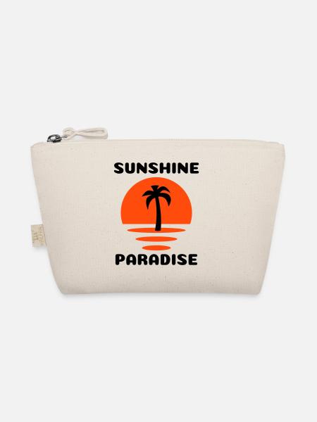 Sunshine, paradise (Half Sun, Palm Tree) - Organic Pouch - nature - Front