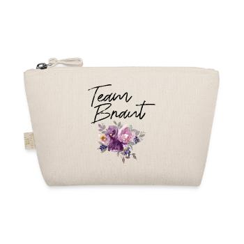 Team Braut - Junggesellinnenabschied lila Blumen - Bio-Täschchen - Natur - Vorne