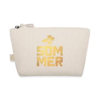 Sommer Gold Palmen Luxus Urlaub exklusiv Deko Fun - Bio-Täschchen - Natur - Vorne