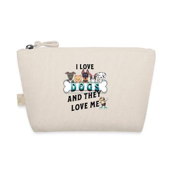 Dog Love me Hundeliebe - Organic Pouch - nature - Front