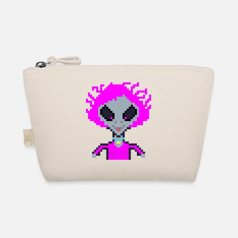 Pixel Alien "Violet Crazy" Organic Pouch