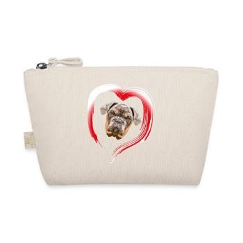 Dog Polygon Boxer Motif forDog Lovers - Organic Pouch - nature - Front
