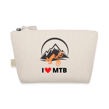I LOVE MTB / Mountainbiken - Bio-Täschchen - Natur - Vorne