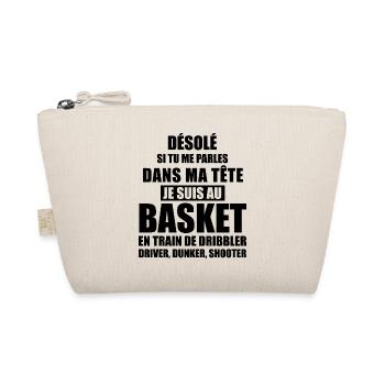 dans ma tête je suis au basket - Trousse biologique - nature - Devant