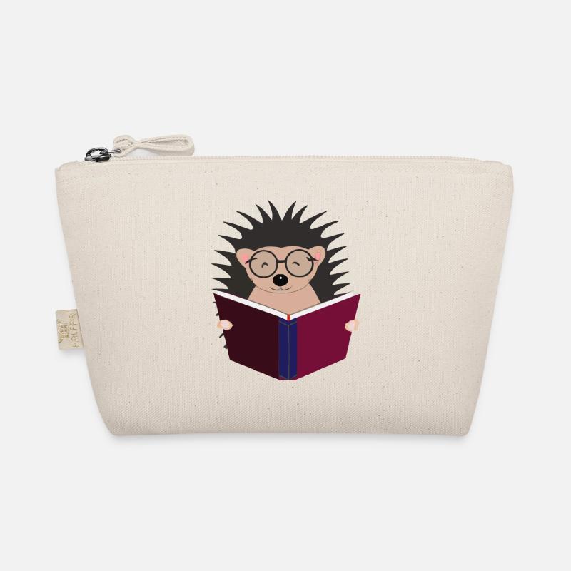 Igel liest Buch Illustration Geschenk Bio-Täschchen