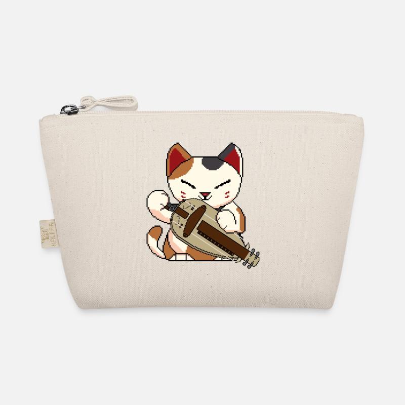 Cat playing Hurdy Gurdy Organic Pouch