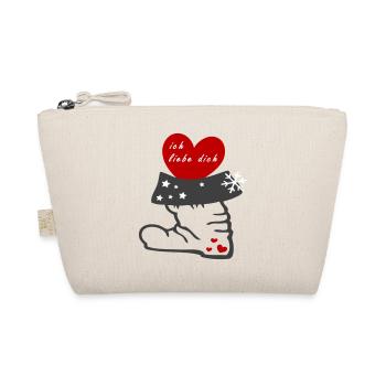 Santa Claus boots, heart - Organic Pouch - nature - Front