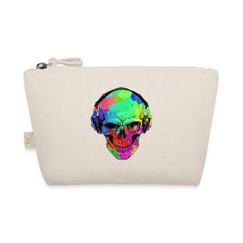 FUNNY HALLOWEEN RAINBOW SKULL AND HEADPHONE - Organic Pouch - nature - Front