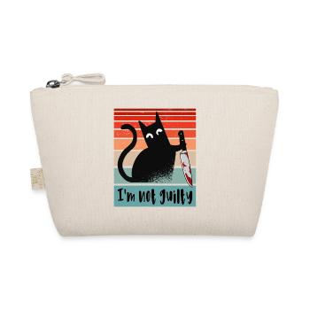 I'm not guilty, Innocent Cat with bloody knife - Organic Pouch - nature - Front