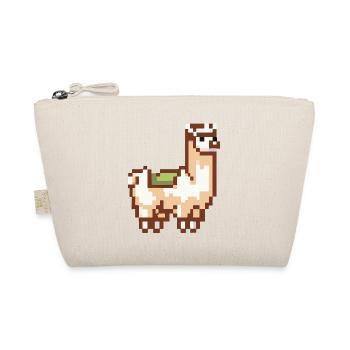 Pixel Alpaka Lama Pixel Kunst Geschenkidee - Bio-Täschchen - Natur - Vorne