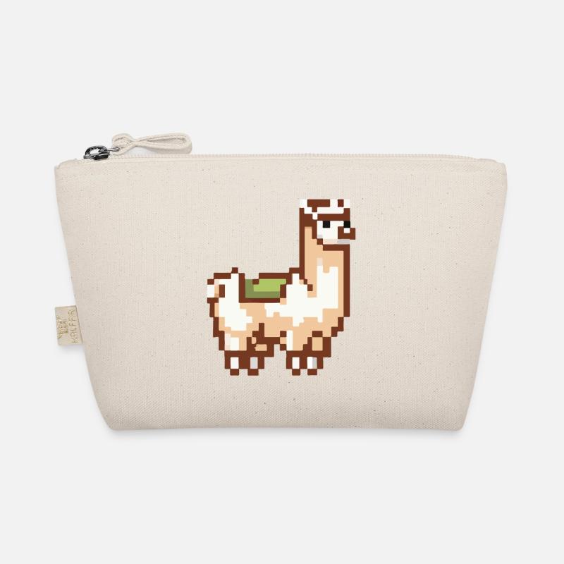 Pixel Alpaka Lama Pixel Kunst Geschenkidee Bio-Täschchen