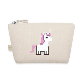 Einhorn verpixelt Grafik Einhorn Pixel Geschenkide - Bio-Täschchen - Natur - Vorne