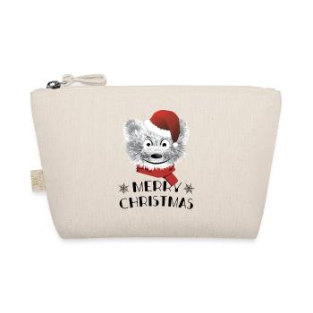 Merry Christmas Bear - Bear cute Merry Christmas - Organic Pouch - nature - Front