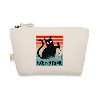 Not my fault, Innocent Cat with knife - Organic Pouch - nature - Front