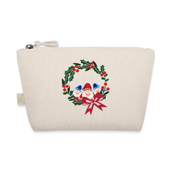 Three St. Nicholas Heads Wreath Bow - Organic Pouch - nature - Front