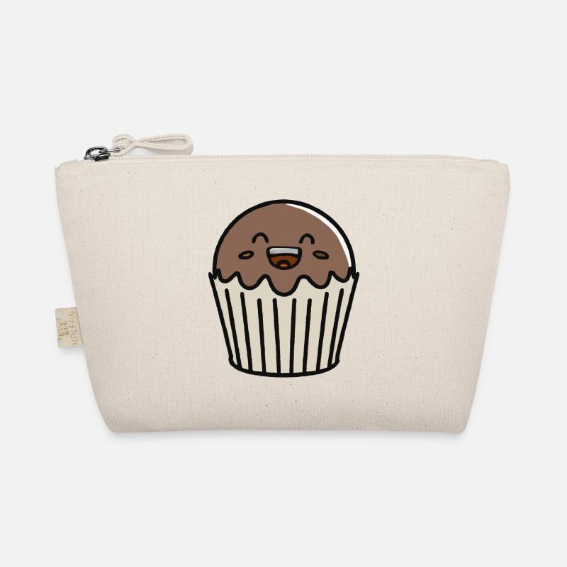 Cute Muffin with Face Vector Organic Pouch