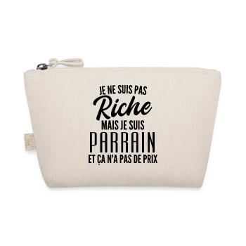 pas riche mais parrain / cadeau humour parrain - Trousse biologique - nature - Devant