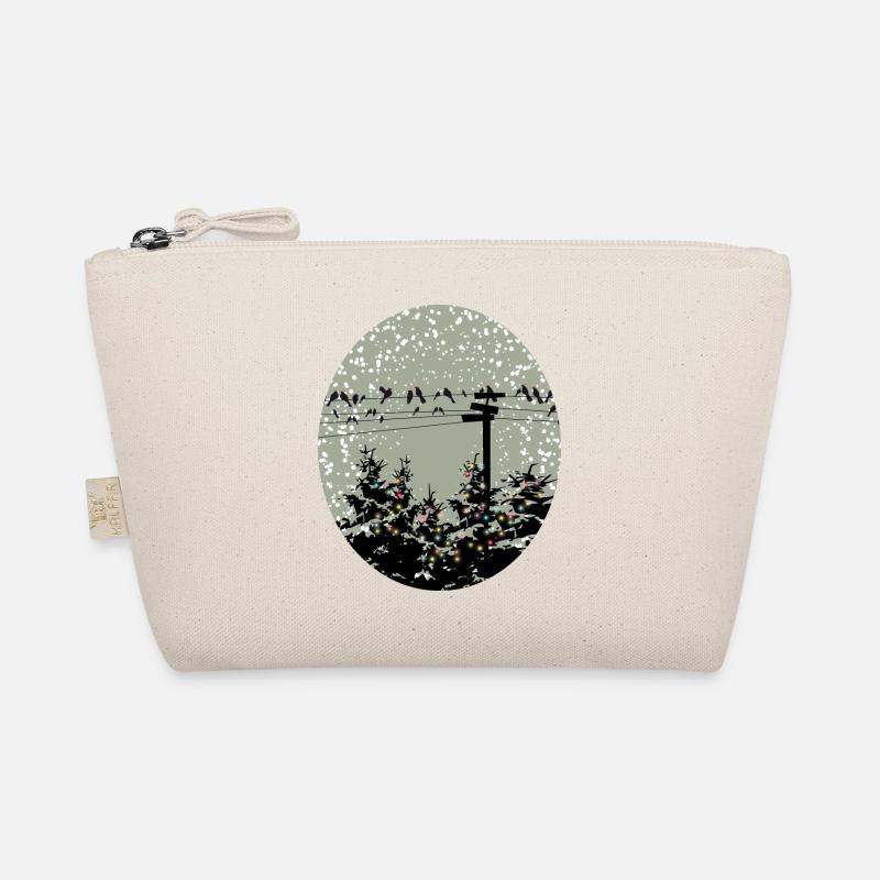 Birds on power line over illuminated trees Organic Pouch