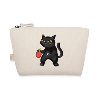 Table Tennis Katze Pingpong Outfit Cat Tischtennis - Organic Pouch - nature - Front