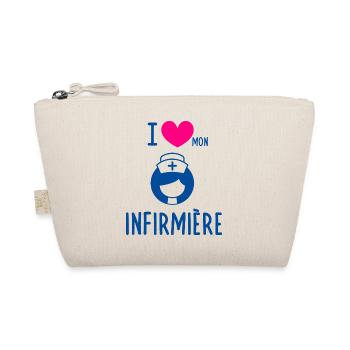 I love mon infirmière cadeau femme - Trousse biologique - nature - Devant