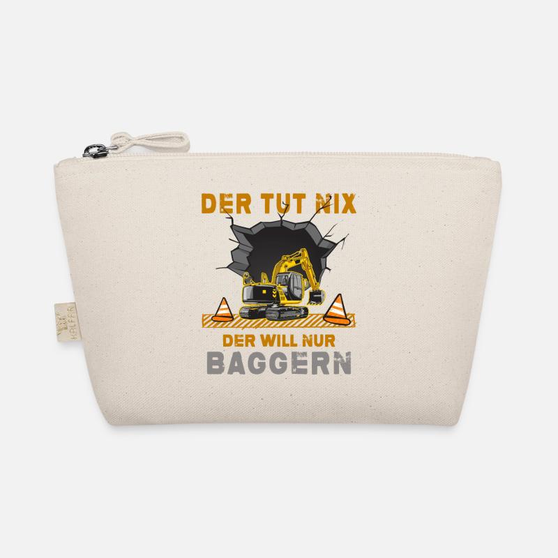 Bagger Baggerfahrer will baggern Baggerschaufel Bio-Täschchen