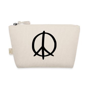 Peace Zeichen Zeichnung Frieden Skizze schwarz - Bio-Täschchen - Natur - Vorne