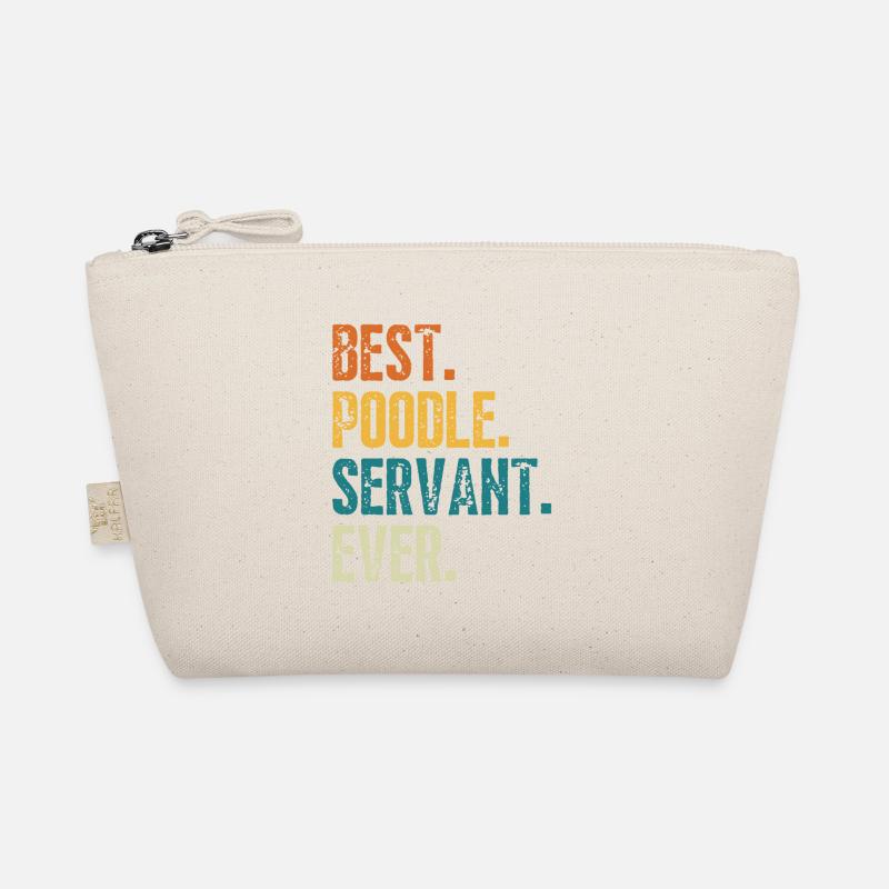 Best Poodle Dog Servant Ever Distressed Retro Font Organic Pouch
