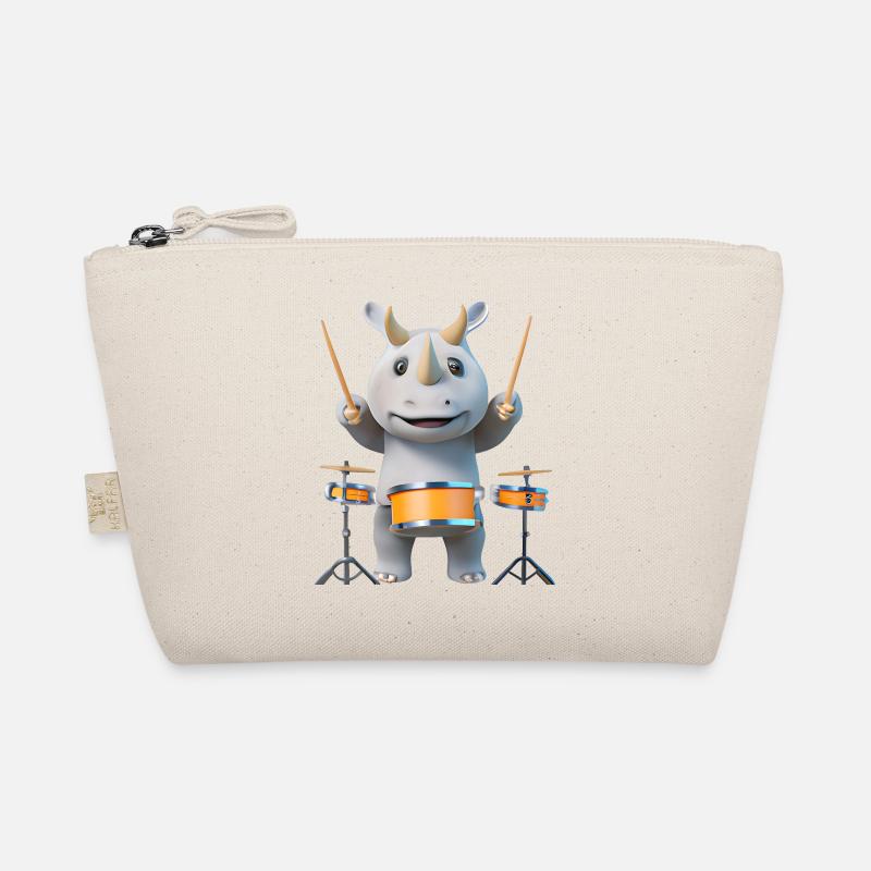 Drum-playing rhinoceros Organic Pouch