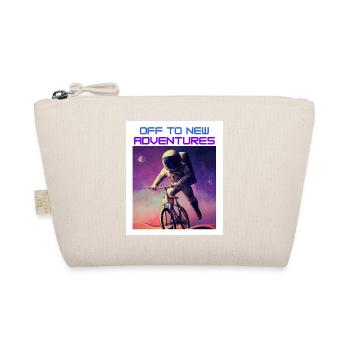 Astronaut on Bike - Off to new Adventures - Organic Pouch - nature - Front