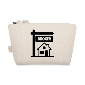 Broker mit Text BROKER - Bio-Täschchen - Natur - Vorne
