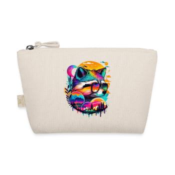 Fox as a hiker in the mountains in bright colors - Organic Pouch - nature - Front