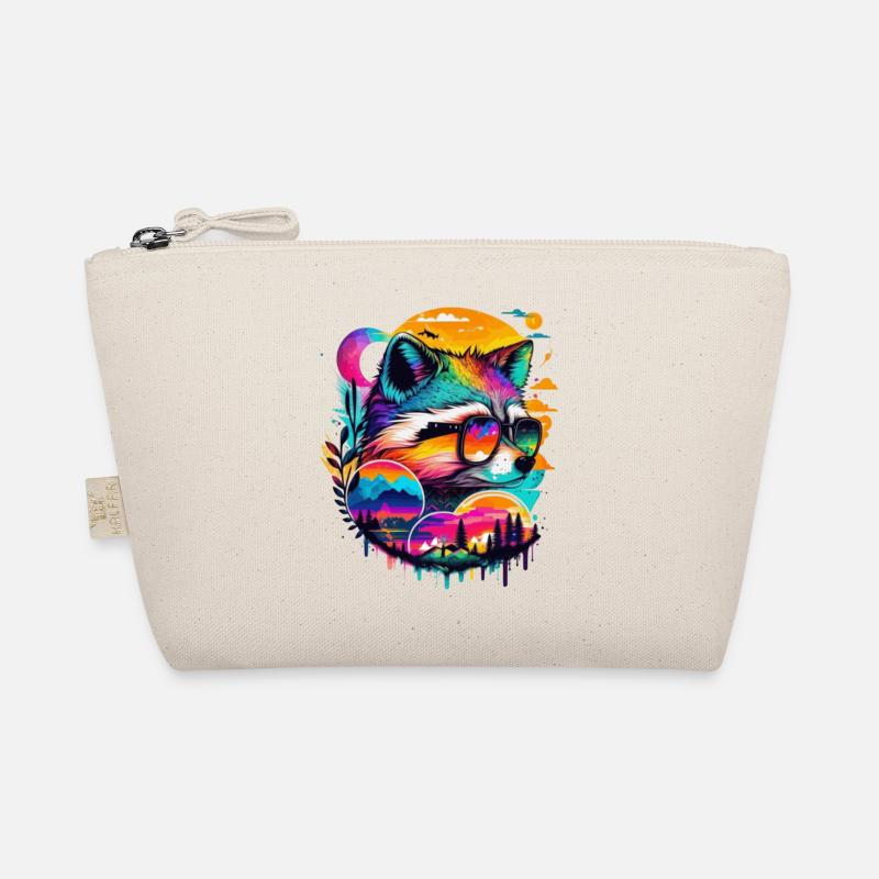 Fox as a hiker in the mountains in bright colors Organic Pouch