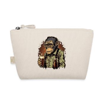 Cooler Geek Schimpanse mit Bier - Bio-Täschchen - Natur - Vorne