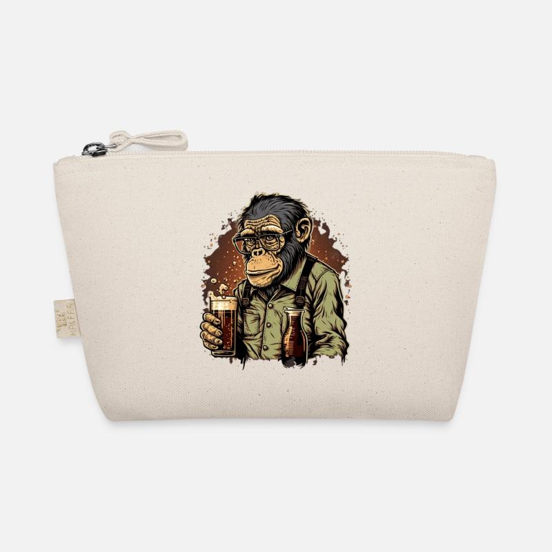 Cooler Geek Schimpanse mit Bier Bio-Täschchen