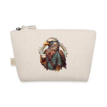 Bier trinkender Adler coole Illustration - Bio-Täschchen - Natur - Vorne