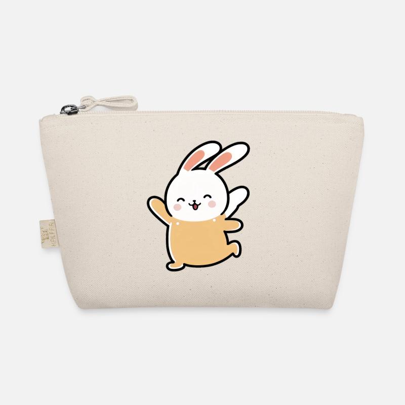 Kawaii Cute Happy Colorful Rabbit Dancing Organic Pouch